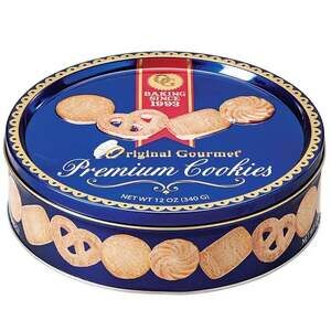 Original Gourmet Premium Cookies Assorted Butter Cookie Tin, 12 oz